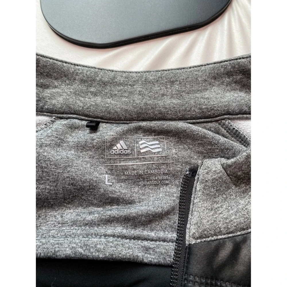 Adidas Golf Mens Climaheat 1/4 Zip Pullover Grey Black BC5320 L